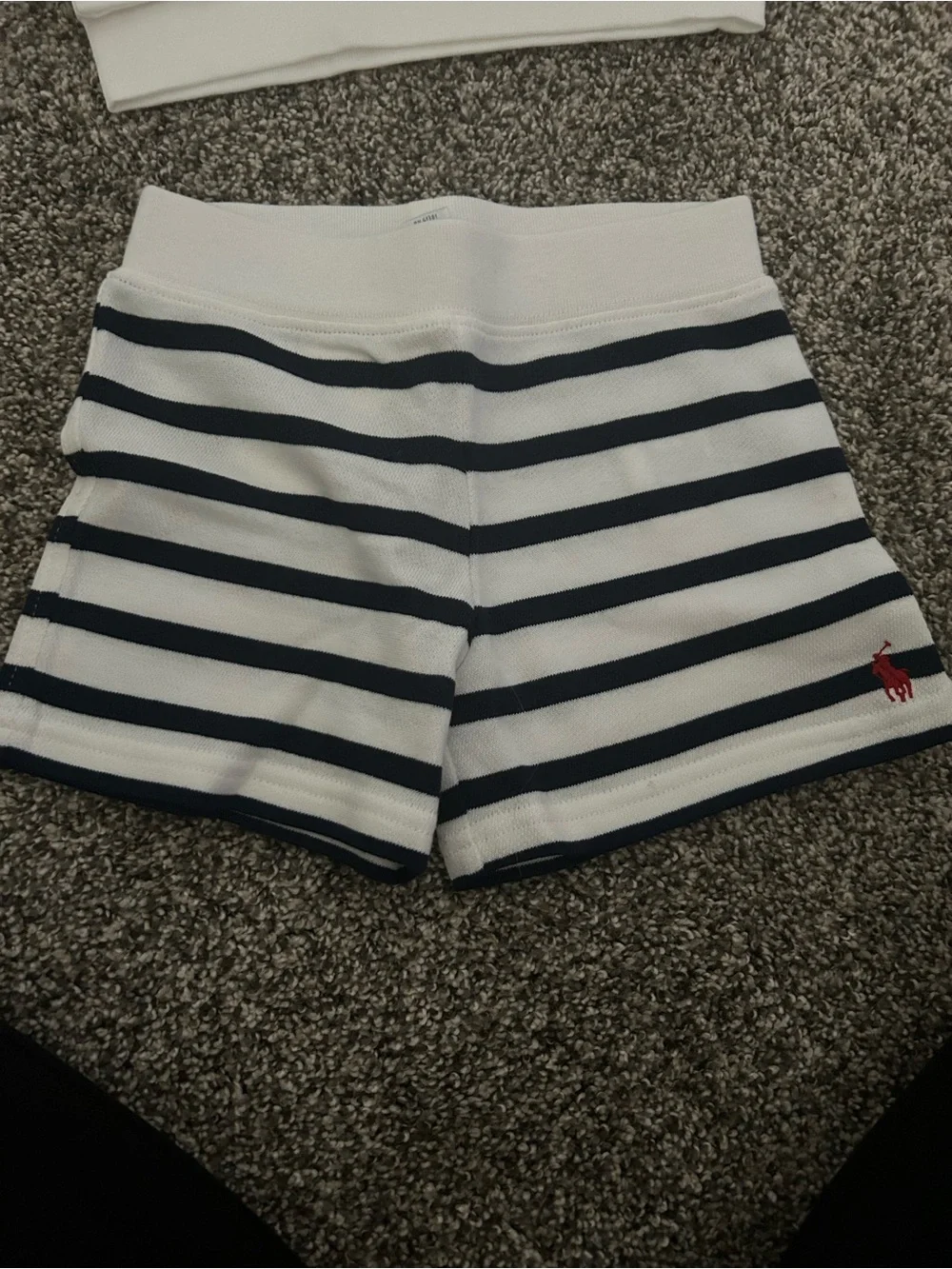NWT! Polo by RL White & Navy Striped Knit Half-Zip Set. 18 months